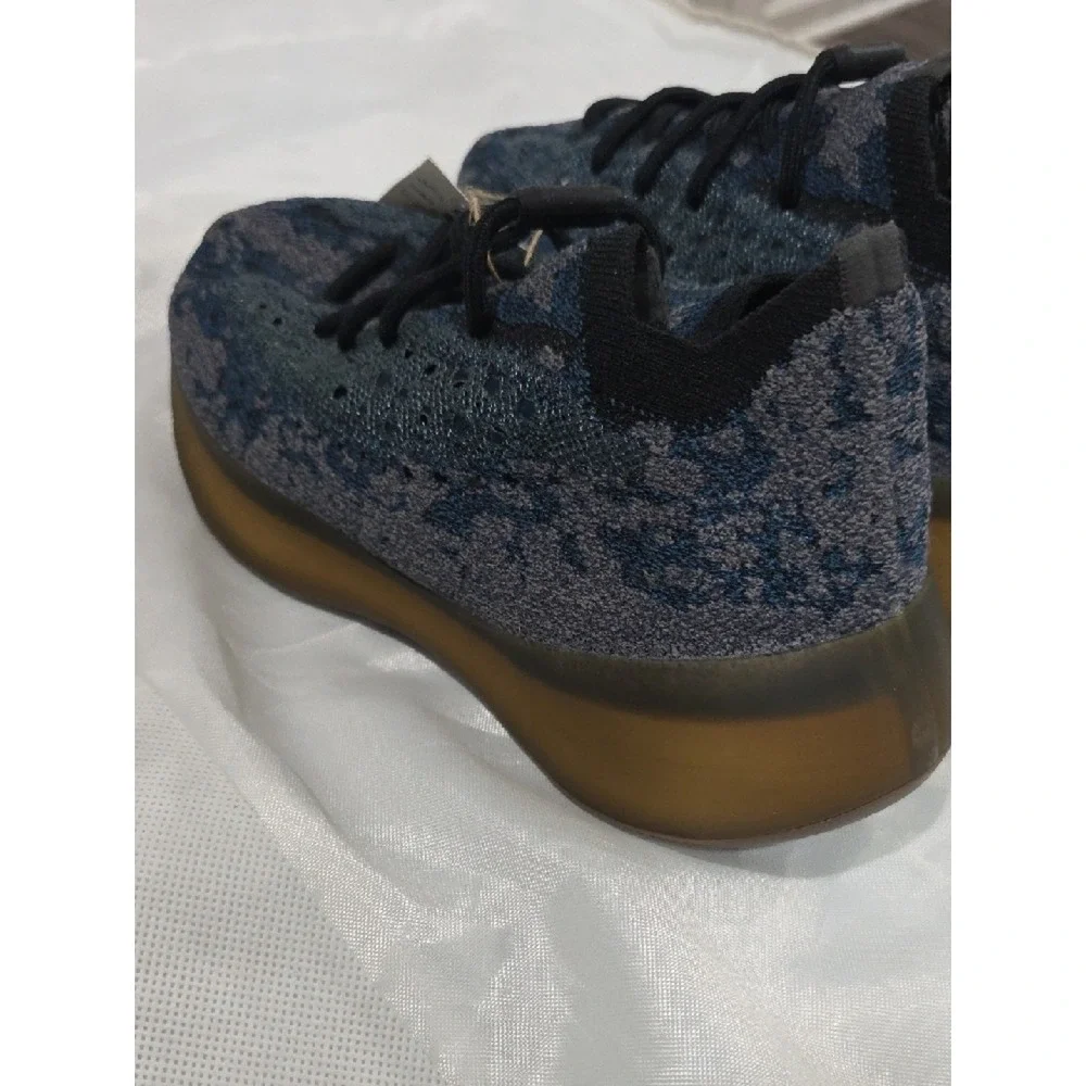 Yeezy Knit Boots‎ in Blue and Black with Brown Sole